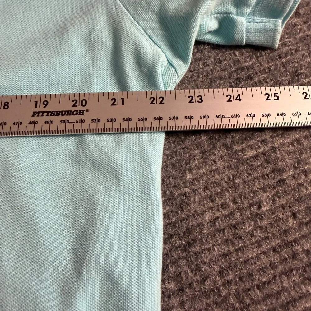 Polo Ralph Lauren Mens Large Light Blue Short Sleeve Pique Polo‎ Shirt Red Pony